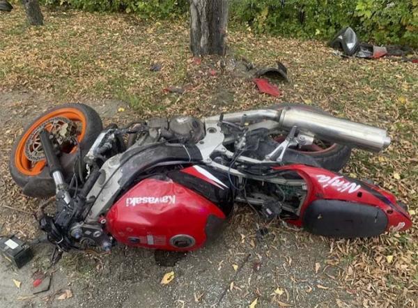 В Озерске мотоциклист без шлема погиб, врезавшись в дерево